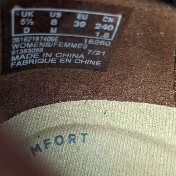 Clarks Cora Braid Shoe, dark tan leather, black sole, clean & great condition 8 - Picture 5 of 8